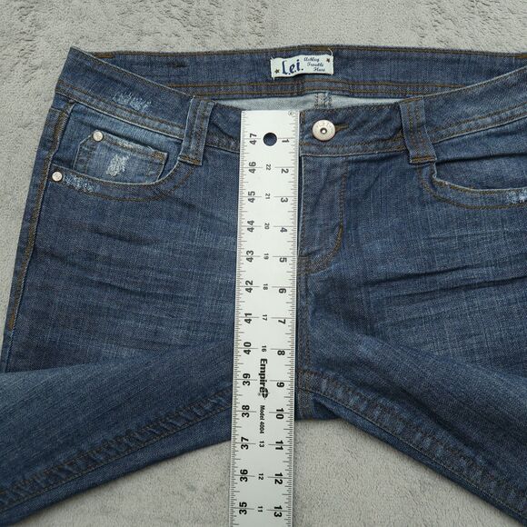 L.e.i. Jeans Junior's Size 13L Blue Mid-Rise Ashley Trouble Flare 31.5" Inseam - Picture 9 of 16